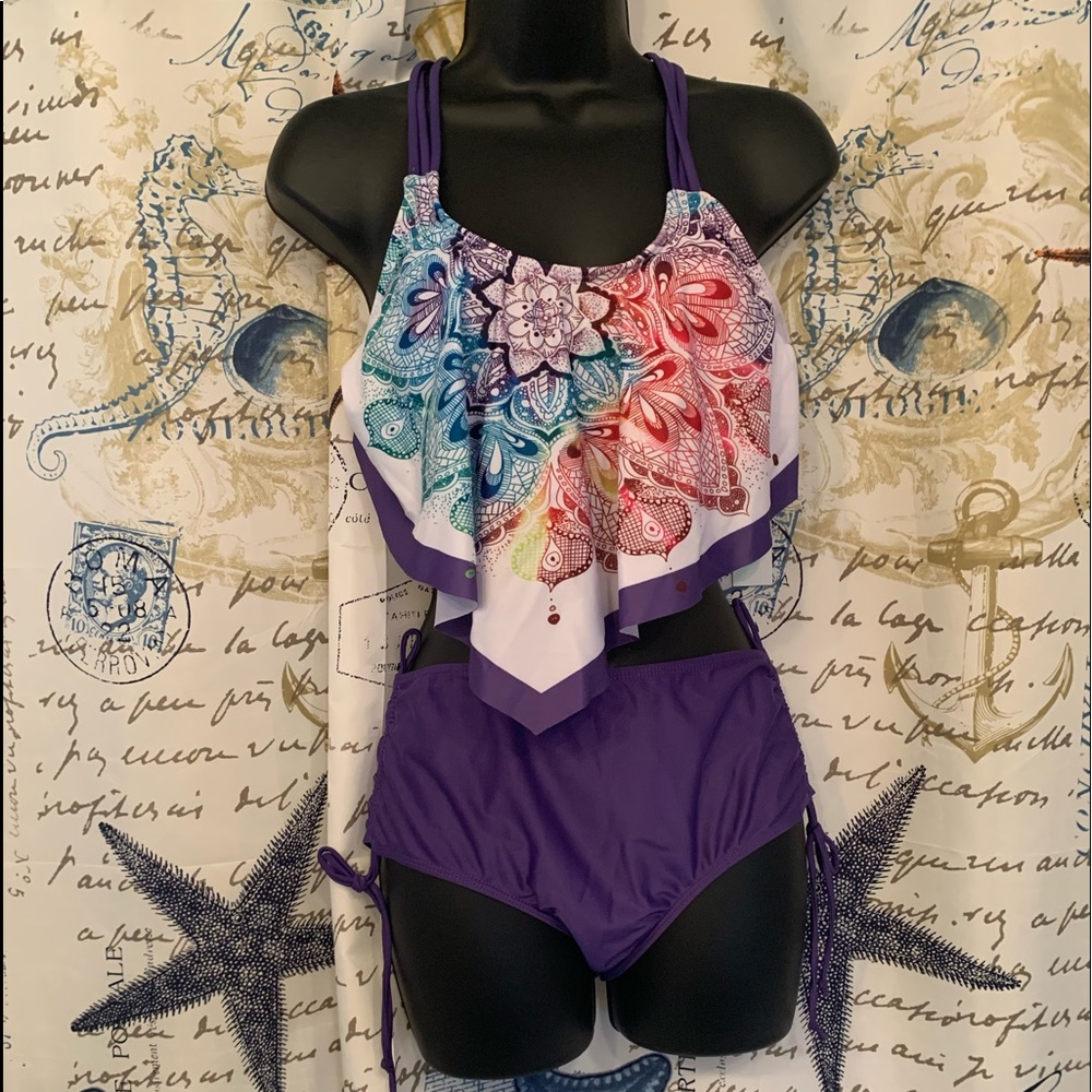 REDUCED! High waisted two piece bathing suit